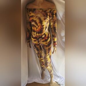 Fashion Nova Multicolor Tie-Dye Jumpsuit
